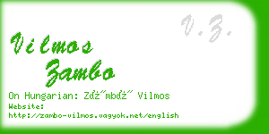 vilmos zambo business card